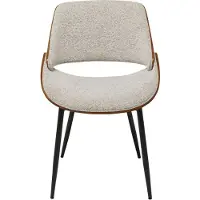 Signature - Chaise en noyer et tissu beige L56 cm - MANNIX