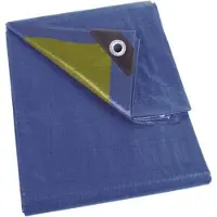 Perel bache de sol résistante - 5x6 - bleu kaki