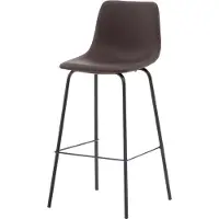 Furnlux Classic FURNLUX Tabouret de bar Alexi Brown Und Black 47cm / Hauptfarbe : Braun / Abmessungen : 47 x 48 x 103 cm