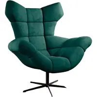 Domo DomoHome | Fauteuil relax ergonomique avec fonction de rotation et de balancement à 360° - rembourrage en mousse Soft Lux Design moderne pour salon chambre bureau | 104x46x119 cm | Vert