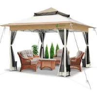OEM Abri de jardin pop-up de 36 m x 36 m avec parois en verre - Montage rapide | Pare-vent de jardin pliable