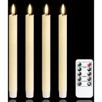 OEM Cônes LED sans flamme avec minuterie et télécommande, fonctionnant sur piles, lot de 6 cônes Cire sans flamme (2 x 25 cm)