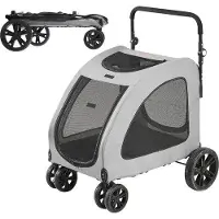OEM Poussette pour chien 79 x 91 x 113 cm, capacité de charge de 16 kg, châssis en aluminium, 4 roues en EVA