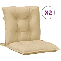 vidaXL Coussins de chaise basse 2 pcs. Melange Beige 100x50x7 cm Tissu