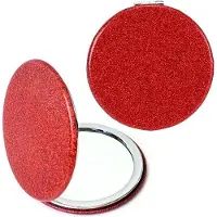 OEM Miroir de maquillage de voyage compact - Rond - Grossissement 1x/2x - Rouge - 7,2 x 7,2 x 1 cm - Trousse de voyage pour femmes et filles