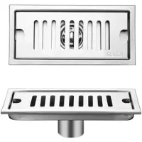 OEM Siphon de sol linéaire en acier inoxydable 304 avec filtre à double couche - 20-50 cm (10 cm x 20 cm)