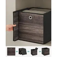 OEM Boîtes de rangement, lot de 6 boîtes avec poignée, boîtes en tissu non tissé, 30 x 30 x 30 cm, ensemble de rangement cubique, pliables, rangement pour vêtements, marron