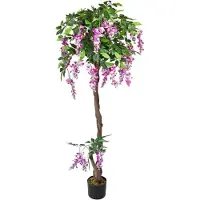 OEM Arbuste de jardin « Pluie bleue » en bois véritable - Glycine, décoration de mariage - 160 cm, lumineux