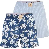 Hollister Boxers bleu marine / bleu clair / blanc