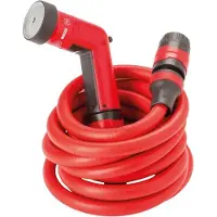 Markenlos Tuyau d'arrosage , 10 mètres - Pistolet multifonction avec sac de transport - Rouge