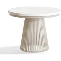 Alpi Möbel Table de Salle à Manger, Table Ronde Extensible, Meubles de Salon, Pieds en Métal, Diamètre 100 cm, Blanc, Collection Nero