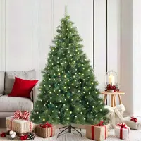 vidaXL Style élégant Arbre de Noël artificiel avec 300 LEDs Vert 180 cm PE et PVC - Arbres de Noël artificiels Hommie6344113 2parcel