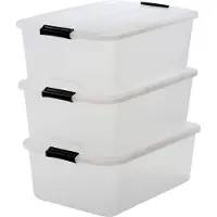 Markenlos Lot de 3 bacs de rangement empilables de 30 litres