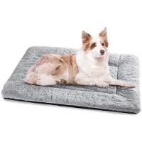 OEM Lit pour chien XL pour grands chiens, lavable, 106 x 71 cm, coussin moelleux avec fond antidérapant, grand lit pour chiens de grande taille, gris