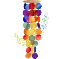 OEM Carillon éolien artisanal en coquillages Capiz, style côtier, pour l'intérieur et l'extérieur, décoration de jardin, cadeau idéal pour les femmes et les amateurs de carillons éoliens
