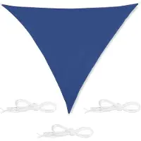 OEM Écran d'ombrage triangulaire, transparent, anti-UV, avec bandes à fermeture éclair. Idéal pour terrasses et balcons. Dimensions : 4x4x4 mètres. Couleur : bleu