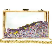 OEM Sac à main transparent multicolore pour femme, doré