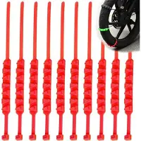 OEM Lot de 10 antivols pour vélo, adaptés aux pneus de vélo, de moto et de trottinette électrique (rouge).