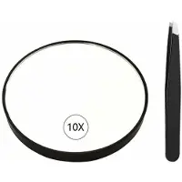 OEM Miroir de maquillage rond et portable - Idéal pour les sourcils, les pinces à épiler, les points noirs et les imperfections - Diamètre : 8,8 cm