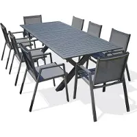 DCB Groupe Ensemble repas de jardin 8 places en aluminium