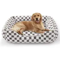 OEM Lit pour chien de grande taille, lit antidérapant, coussin lavable, coussin en peluche, pour grands labradors, chiens de sauvetage, bergers allemands, 89 x 63 x 23 cm
