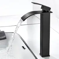 OEM Robinet de salle de bains en cuivre - Économiseur d'eau - Hauteur 286 mm - Noir