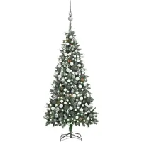 Prolenta Maison Exclusive - Sapin de Noël artificiel avec lumières, boules et pommes de pin, 210 cm