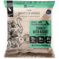COUNTRY OF ANIMALS Dinde avec Lapin M, croquettes dinde &amp; lapin pour chien 50 g