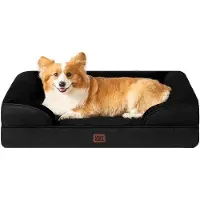OEM Grand panier pour chiens de grande taille, 91 x 68 x 15 cm, coussin pour chiens de taille moyenne en mousse hydro, coussin lavable, hydrofuge, antidérapant, coussin avec séparation, noir.