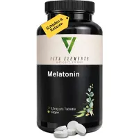 IK-Handelsgruppe Vita Elements, comprimés de mélatonine, 365 pièces – 0,5 mg, comprimés miniatures, végétaliens, complément alimentaire pour un an