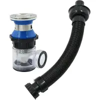 OEM Siphon universel pour lavabo, adapté aux lavabos avec trop-plein, en plastique, blanc, 50 cm