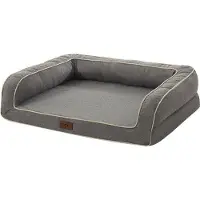 OEM Lit de luxe pour chien avec matelas en mousse à mémoire de forme et housse en polaire amovible, pour grands chiens, couleur grise, grande taille, toutes saisons