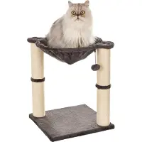 Markenlos Arbre à chat avec hamac maison et griffoir 41 x 51 x 41 cm Gris