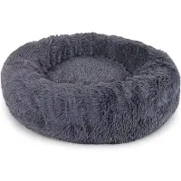 OEM Lit pour chien - design confortable - pour chiens de petite à moyenne taille - gris foncé, diamètre 60 cm