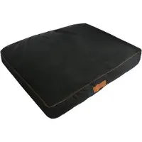 OEM Lit pour chien, sous-couche moelleuse et lavable, hydrofuge, tissu Oxford, coussin orthopédique Traumhaft, adapté à une cage, dimensions M 71 x 48 x 6 cm, noir avec des touffes d'herbe marron