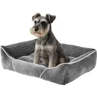 OEM Lit pour chien de taille moyenne, 51 x 48 cm, coussin pour chien, lit orthopédique pour chien, coussin ergonomique pour chien, housse amovible et lavable, bords relevés, fond antidérapant