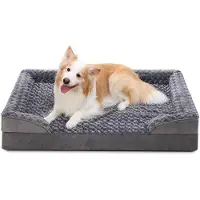 OEM Lit pour chien XXL pour grands chiens, orthopédique, housse amovible et lavable, doublure imperméable, banc pour chien, gris