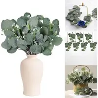 OEM Feuilles d'eucalyptus artificielles, 15 cm, vertes, pour les décorations de Noël et de mariage