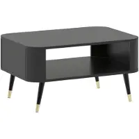 Feldmann-Wohnen Table basse Blinx, table de salon 80 x 60 x 42 cm, noir et or