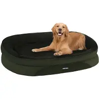 OEM Lit orthopédique pour chien, avec coussin cervical sur les quatre côtés, fond antidérapant, housse amovible et lavable, tailles moyenne et grande, 106 x 79 x 17 cm, vert olive