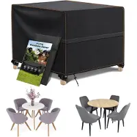 Markenlos Housse pour meubles de jardin - imperméable et résistante à l'hiver - noire