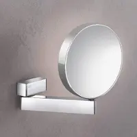 OEM Miroir de maquillage et de rasage chromé avec bras articulé, miroir de maquillage rond à fixation murale avec grossissement 3x