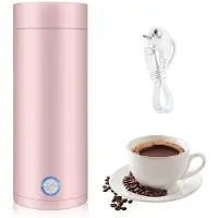 OEM Mini-bouilloire de voyage en acier inoxydable - 400 ml - Automatique - Camping - Voyage - Rose