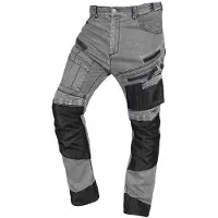 Neo Spodnie robocze DENIM, wzmocnienia Oxford, szare, rozmiar L (L)