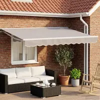 Prolenta Maison Exclusive - Structure de marquise électrique avec éclairage LED, blanc, aluminium, dimensions : 3 x 2,5 mètres
