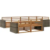 vidaXL Ensemble de salon de jardin , 7 pièces, couleur naturelle