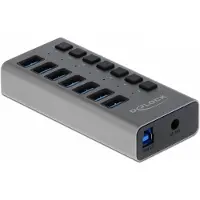 DeLOCK Hub USB-A externe avec 7 ports + commutateur, 5 Gbit/s