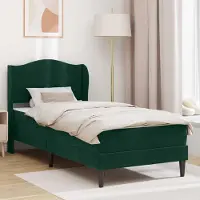 Prolenta Maison Exclusive - Lit avec matelas vert foncé 100 x 200 cm, velours