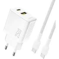 Dudao A26TCEU Adapter 25Watt 1xUSB-C 1xUSB-A 1m USB-C to included