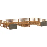 vidaXL Ensemble de canapés 11 pièces en bois massif d'acacia